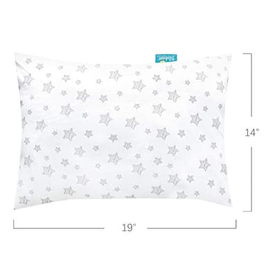 Toddler Pillow for Sleeping, Kid Pillows 14" x 19" for Small Travel Bed, Nap Pillow, Soft & Skin-Friendly Small Pillows for Sleeping, Toddler Use Only, Age 2 to 5 (Grey Star) - Image 6