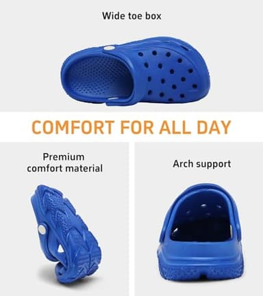 Kids Boys Garden Clog Slip On Slide Sandals Beach Water Shoes Blue Big Kid 4 - Image 2