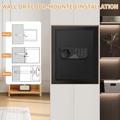 3.0 Cuft Fireproof Safe for Home Use, Digital Home Safes Fireproof Waterproof with Programmable Keypad, Backup Keys and Alarm System, Anti-Theft Home Security Safe Box for Document Money Medicines - Image 7