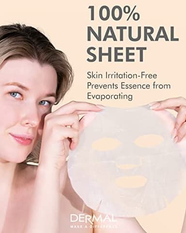 DERMAL Made in Korea Facial Mask – 20+ Years of Trusted K-Beauty, Premium Quality vs. Generic Chinese Masks, Best Value Sheet Mask for Daily Skincare – 24 Combo Pack - Image 5