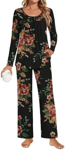 POPYOUNG Womens Pajama Set 2 Pieces Fall Long Sleeve Pjs Winter Ladies Pajamas Lounge Sleepwear with Pockets - Image 3