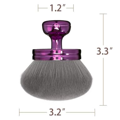 Blend & Blur Extra Large Body Makeup Brush for Self Tanner,Leg Makeup & Bronzer Self Tan Applicator, 3.2inch Wide Round Head Kabuki Brush For Application with Drawstring Bag (Purple) - Image 2
