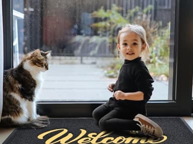 T.HENV Welcome Mat Outdoor, 36x24 All-Season Waterproof Front Door Mat, All-Weather Quick Drying Doormat, Low Profile Indoor, Patio Porch Entryway Floor, Black-Gold - Image 6