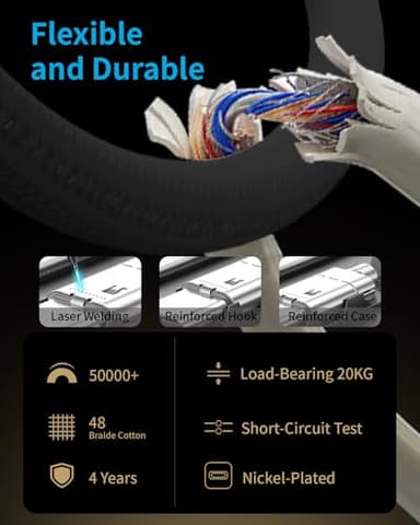 tiavalmax USB C to USB C Cable, Type C 60W Fast Charging Cable (6FT, 3Pack) for iPhone 17/16/15 Series, iPad 10, iPad Pro 13/12.9/11 Inch, Mini 7(A17 Pro)/6, Air 5, MacBook, AirPods Pro, Galaxy, Pixel - Image 5
