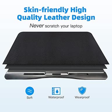 Laptop Bed Tray Table [Luxury PVC Leather], Adjustable Laptop Desk for Bed, Foldable Lap Desk for Laptop with 2 Drawers, Multifunctional Table for Working, Eating, Writing, Gaming, Drawing - Image 3