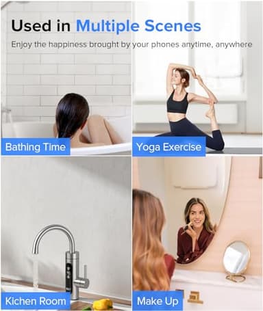 LC-dolida Shower Phone Holder Waterproof 480 Rotation Phone Stand Case Mount for Bathroom Batheub Kitchen Wall Mirro Compatible with iPhone 17 16 15 14 13 Plus Pro Max XS XR up to 6.8" Cell Phone - Image 6