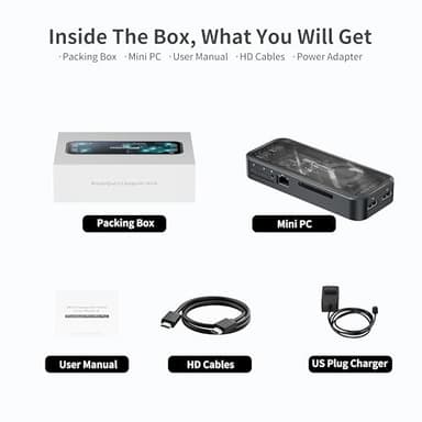 DreamQuest Mini PC Support Windows 11 Pro, Intel N95 (up to 3.4GHz) Mini Desktop Computers 12GB DDR5 512GB SSD, 2*USB C, 2*HDMI, 4*USB 3.2, LAN,WiFi 6, Bluetooth5.3, Support 4K 60Hz - Image 6