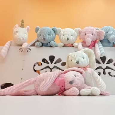 FLUFFYFUN Organic Baby Toys White Bunny Rabbit Stuffed Animal for Newborn 7.1" - Image 6