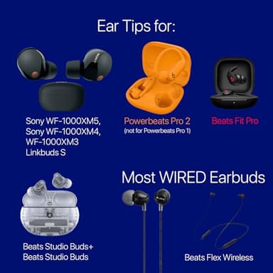 AirFoams Pro Universal Memory Foam Ear Tips with Silicone Shield Patented for Sony WF-1000XM5, WF-1000XM4, Powerbeats Pro 2, Beat Fit Pro, Beats Studio Buds Plus, Beats Flex. Replacement. (SML) - Image 3