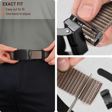 BULLIANT Men Belt-Reversible Ratchet Belt Stretchable for Gift Men Work Casual Golf 1 3/8"-Cut For Fit -2 In 1Belt(Black/Light Brown,34"-38" Waist Adjustable) - Image 6