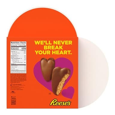 REESE'S Milk Chocolate Peanut Butter Snack Size Hearts, Valentine's Day Candy Gift Box, Perfect Valentines Day Gift for Him, Her, or Kids, Football Party Snacks, 28.8 oz - Image 4