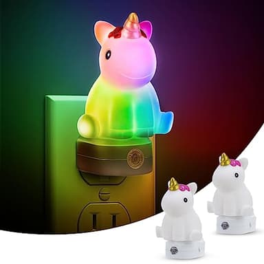 L LOHAS LED Night Light for Kids, [2 Pack] Plug in Night Light with Dusk to Dawn Sensor, LED NightLights, Nursery Nightlight, Birthday Gifts for Girls, Kids, Room Decor - Image 1