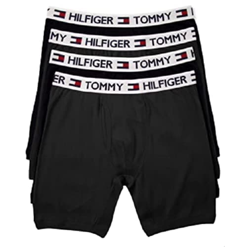 Tommy Hilfiger Men's 4 Pocket Boxer Brief, Black, Medium - Image 1