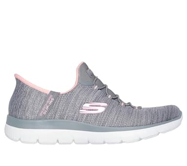 Skechers Sport Women's Women's Hands Free Slip-INS Summits-Everyday Set Sneaker, GYCL=Grey/Coral, 11 Wide - Image 5
