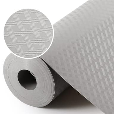 Light Gray Shelf Liners for Kitchen Cabinets Refrigerator Liners Waterproof & Oil-Proof Kitchen Cupboard Liner Drawer Mats EVA Material Non Adhesive Fridge Liner for Shelves 23.6 x 393.7 Inches - Image 1