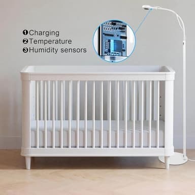 Didalo Floor Stand for Nanit Pro Baby Monitor, Gooseneck Swivel Holder Mount with Adjustable Height and Stable Base, Without Tools or Wall Damage(Camera not Included) - Image 6