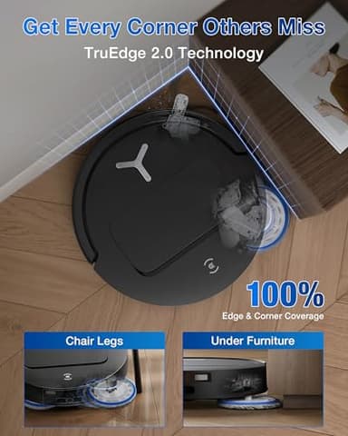 ECOVACS DEEBOT T50 PRO Omni Robot Vacuum and Mop, 3.19” Ultra-Slim, 15,000Pa Suction, ZeroTangle 2.0, TruEdge 2.0, AIVI 3D Obstacle Avoidance, Auto Mop Wash & Dry, Self-Emptying, Ideal for Pet Hair - Image 3
