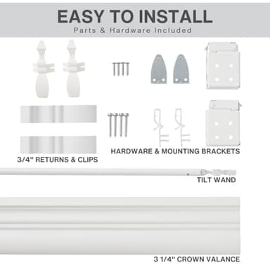 Lotus & Windoware Cordless, 2 Inch Faux Wood Blind, 35" Wide x 84" Long, Window Blinds, Blinds & Shades, Blinds for Indoor Windows, Embossed, Bright White - Image 5