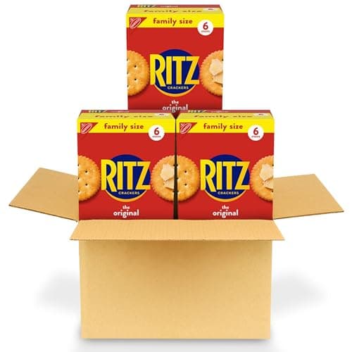 RITZ Original Crackers, Snacks for Kids and Adults, Bulk Lunch Snacks, Family Size, 3 Boxes - Image 1