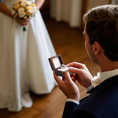 Etercycle Engagement Ring Box, Handmade Wooden Square Wedding Jewelry Box, Small Wood Ring Bearer Box Double Slot Ring Case for Proposal Ceremony Anniversary(Double White) - Image 7