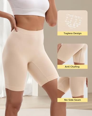 INNERSY Women's Slip Shorts for Under Dresses High Waisted Shorts 3-Pack(Black Nude White,Medium) - Image 2