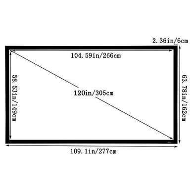 ShowMaven 100in /120in Fixed Frame Projector Screen, Diagonal 16:9, Active 3D 4K Ultra HD Projector Screen for Home Theater or Office (16:9, 120") - Image 2