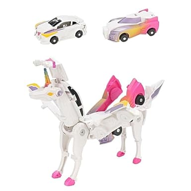 SOYUOI Ultimate Transforming Unicorn Car Toy - Collision to Magical Unicorns!2Pcs Transforming Car-Robot for Kids, Automatic Deformation of Magnetic Connections. Suitable for Boys and Girls Birthday - Image 1