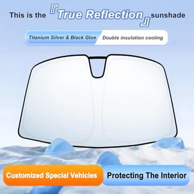 Car Windshield Sun Shade for Honda CRV 2023 2024 2025 2026 Professional 310T Reflective Polyester UV & Heat Insulation Protection, Foldable Front Window Sunshade with Storage Pouch, Keep Interior Cool - Image 2