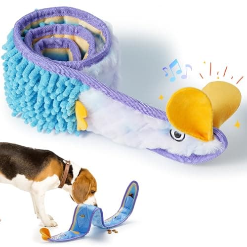 Nocciola EEL Squeaky Dog Toy, Tough No Stuffing Toy for Tug of War, Puppy Interactive Puzzle Fun to Keep Them Busy, Cognitive Crinkle Dog Toy for Large Medium Small Breed, Blue - Image 1