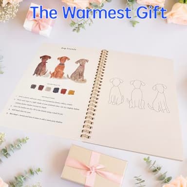 Watercolor Workbooks for Beginners,16 Spiral-Bound Pages Dispersed Watercolor Book for Adults, Arts and Crafts Supplies Gift (Animals) - Image 5