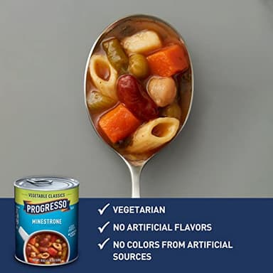 Progresso Minestrone Soup, Vegetable Classics Canned Soup, 19 oz (Pack of 12) - Image 4