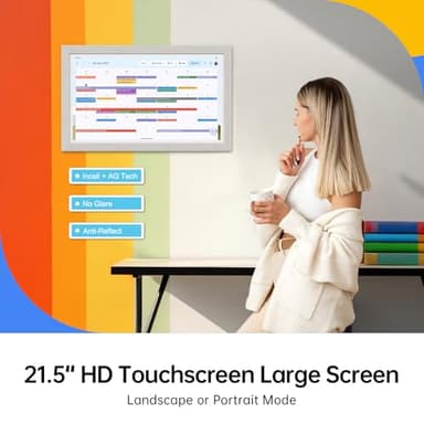 ApoloSign Digital Calendar: Electronic Calendar, Smart Touchscreen Interactive Display for Chore Chart, Family Schedules Planner, Supports All Apps via Google Play (Gray, 21.5-inch) - Image 6