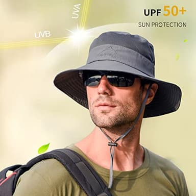 Sun Hats for Men Women Fishing Hat UPF 50+ Breathable Wide Brim Summer UV Protection Hat - Image 6