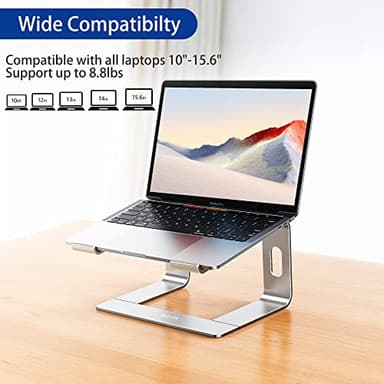 BESIGN LS03 Aluminum Laptop Stand, Ergonomic Detachable Computer Stand, Notebook Riser Compatible with Air, Pro, Dell, HP, Lenovo More 10-15.6" Laptops, Silver - Image 3