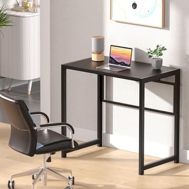 GreenForest Folding Desk for Small Spaces,31.5 in No-Assembly Small Computer Desk for Home Office,Space Saving Foldable Table Study Office Desk,Black - Image 9