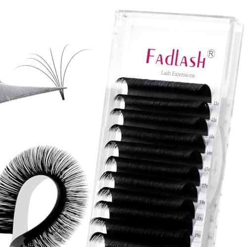 FADLASH Eyelash Extensions D Curl 0.07 15-20mm Mixed Tray Easy Fan Lash Extensions Volume Lashes 2D-10D Self Fanning Lash Extensions (0.07-D, 15-20mm Mix) - Image 1