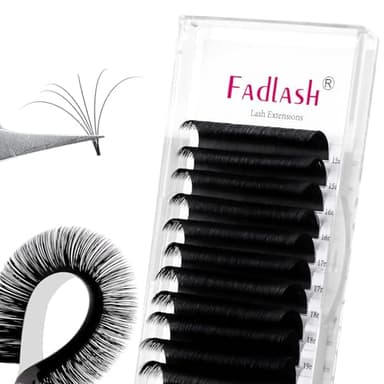 FADLASH Eyelash Extensions D Curl 0.07 15-20mm Mixed Tray Easy Fan Lash Extensions Volume Lashes 2D-10D Self Fanning Lash Extensions (0.07-D, 15-20mm Mix) - Image 1