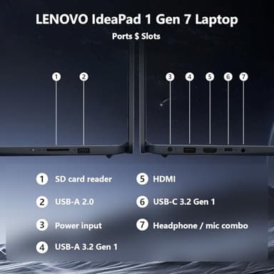 Lenovo IdeaPad 1i Laptop, 15.6" FHD Touchscreen, Intel Core i5-1235U Processor, 24GB RAM, 1TB SSD, Webcam, HDMI, Wi-Fi 6, Windows 11 Home, Blue - Image 7