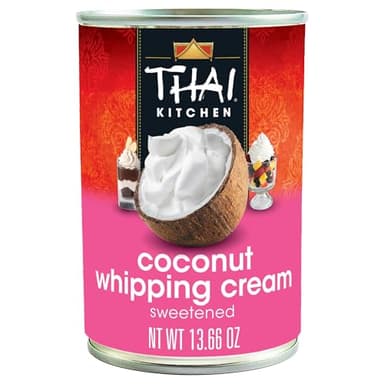 Thai Kitchen Coconut Whipping Cream, Sweetened, No Artificial Colors or Preservatives, Non-Dairy Alternative to Whipped Cream, For Dairy Free Desserts, 13.66 fl oz - Image 1