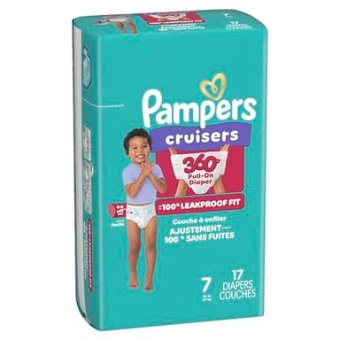 Pampers Diapers - Cruisers 360 - Size 7, 17 Count, Babyproof up to 100% Leakproof Pull-On Diaper (Packaging May Vary) - Image 10