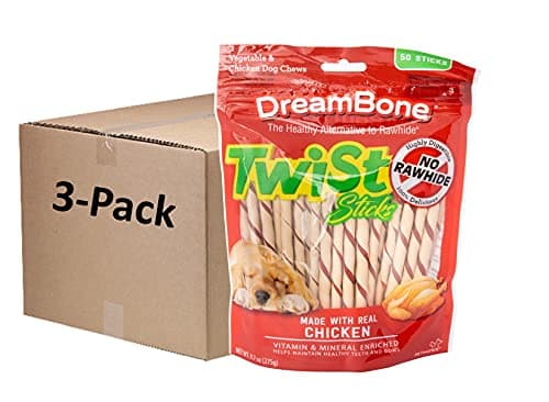 Dreambone Twist Sticks, Made with Real Chicken, Rawhide-Free Chews for Dogs, 50 Count (3 Pack) - Image 1