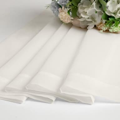 Chyhomenyc Ivory Sheer Curtains 84 Inches Long 2 Panels Set, Light Filtering Cream Voile Window Drapes for Bedroom Living Room, 42Wx84L Inch, Ivory, Set of 2 - Image 9