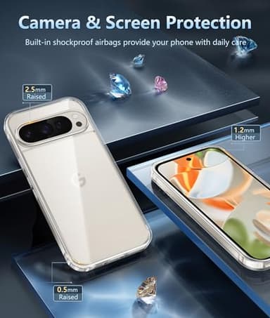 FNTCASE for Google Pixel-10-Pro XL Case: Clear Pixel 9 Pro XL Phone Cases with Screen Protector Slim Rugged Cell Cover Transparent Anti Yellowing Shockproof Protective (Clear) - Image 5