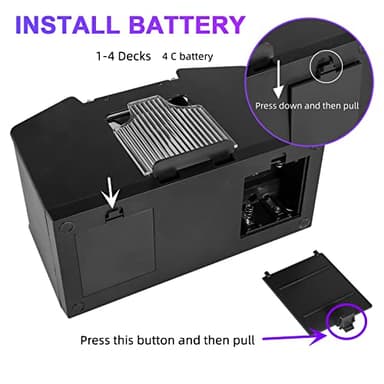 FEIERYA Automatic Card Shuffler 4 Deck,Battery-Operated Electric UNO Poker Shuffler,Playing Card Shuffler for Home Card Game,Travel - Image 5