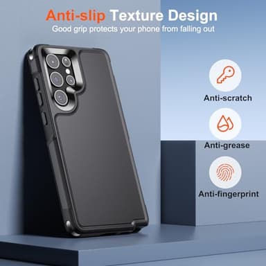 zapica Designed for Samsung Galaxy S22 Ultra Case, [Military Drop Protection] [Dual Layer Structure Design] Heavy Duty Shockproof Non-Slip Phone Cover for Galaxy S22 Ultra, Black - Image 6