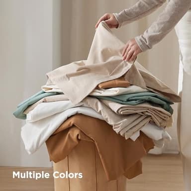 Bedsure 100% Washed Cotton Duvet Cover Oversized King - Latte Minimalist Cotton Duvet Cover Linen Like for All Seasons - GentleSoft™ Plain Simple Bedding (Latte, Oversized King, 120"x98") - Image 8