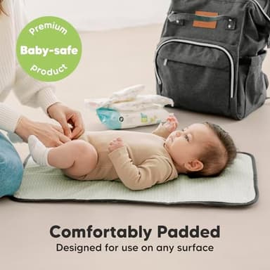 KeaBabies Portable Diaper Changing Pad, Easy Wipe Clean - Foldable Waterproof Baby Changing Mat for Diaper Bag, Compact, Lightweight, 25x13 Newborn, Infant, Baby Changer Travel Essential (Woods) - Image 5