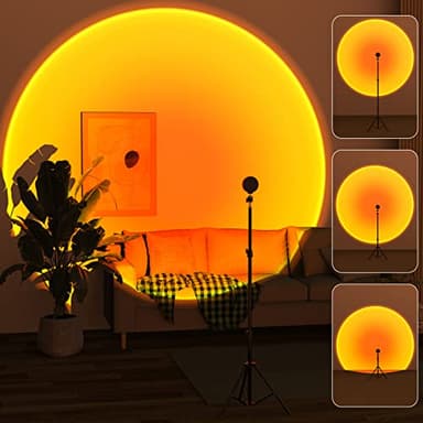 Balkwan Sunset Floor Lamp Projection 140cm Adjustable Stand Led Night Light 360 Degree Rotation Network Light with 3M USB Cable Floor Light for Living Room Bedroom - Image 6
