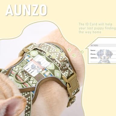 Dog Harness for Giant Dogs, Heavy Duty No Pull Pet Harness Vest Easy Control with Handle, Adjustable Reflective Extra Big Sized Dog Vest for Training, Walking, Hiking, Green Ethnic, XL - Image 6