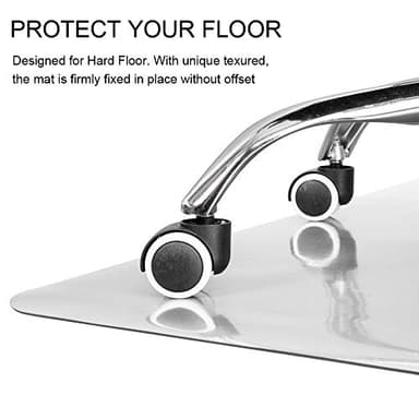 Kuyal Clear Chair mat for Hardwood Floor 30 x 48 inches Transparent Floor Mats Wood/Tile Protection Mat for Office & Home (30" X 48" Rectangle) - Image 4